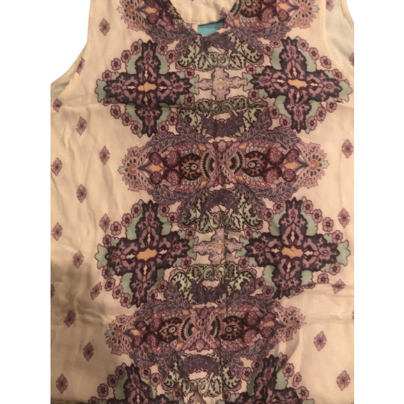 TAYLOR &‎ SAGE High-Neck Keyhole Woven Tank Boho Festival Print Sleeveless - Picture 10 of 10